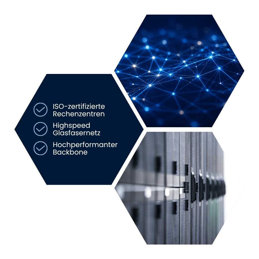 Foto Netzwerk, Foto RACKs, ISO-zertifizierte Rechenzentren, highspeed Glasfasernetz, Hochperformanter Backbone.