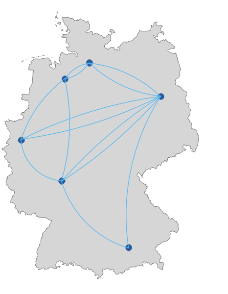 Map of germany with our backbone locations